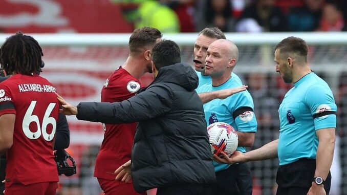 linesman who allegedly elbowed Liverpool defender Andy Robertson