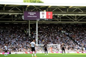 Fulham – 53 points (same position)+1 point better off without VAR.